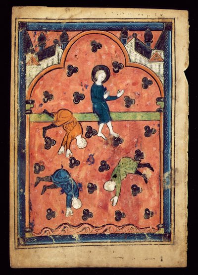 MS 1148-1993v Storia apocrifa di Gesù bambino che cavalca un raggio di sole, foglio da un salterio da English School